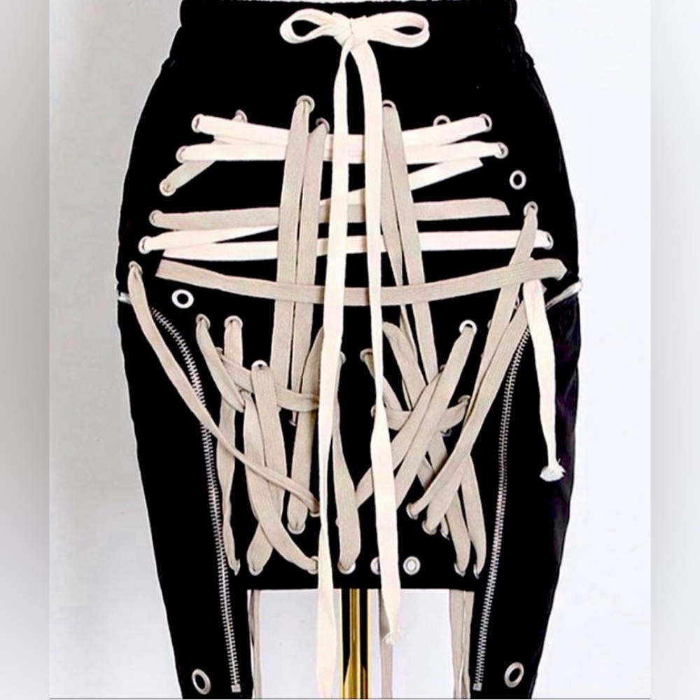 Entanglement mini skirt - lace up skirt - (size XL But fits more like a L)